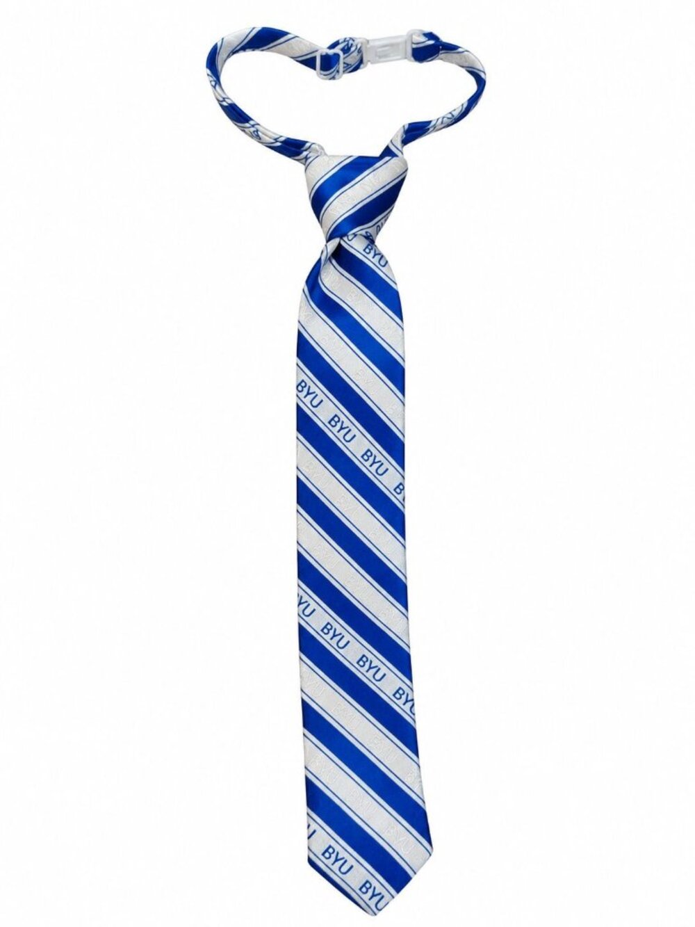 Ringmasters Necktie Toddler BYU Blue White Stripe Pre Tied Adjustable Cougars